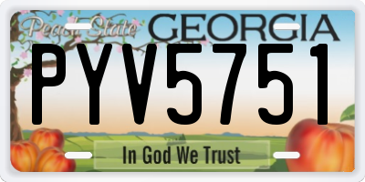 GA license plate PYV5751