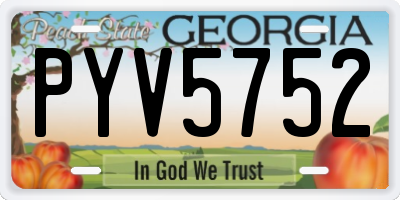 GA license plate PYV5752
