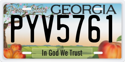 GA license plate PYV5761