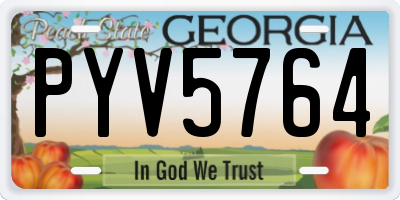 GA license plate PYV5764
