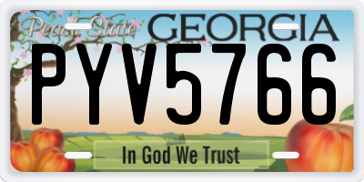 GA license plate PYV5766