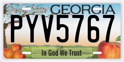GA license plate PYV5767