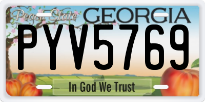 GA license plate PYV5769