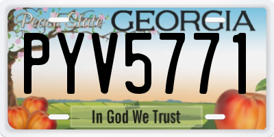 GA license plate PYV5771