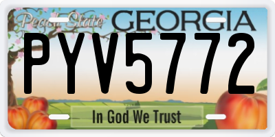 GA license plate PYV5772