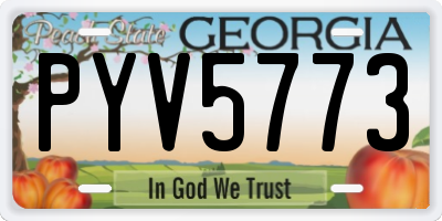 GA license plate PYV5773