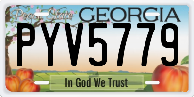 GA license plate PYV5779