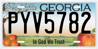 GA license plate PYV5782