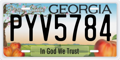 GA license plate PYV5784