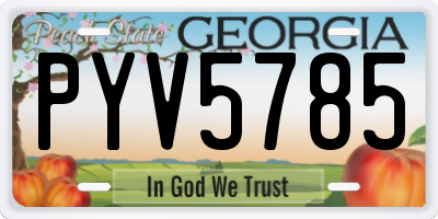 GA license plate PYV5785