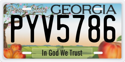 GA license plate PYV5786