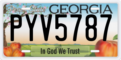 GA license plate PYV5787