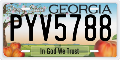 GA license plate PYV5788