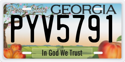 GA license plate PYV5791