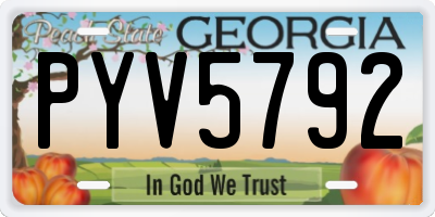 GA license plate PYV5792