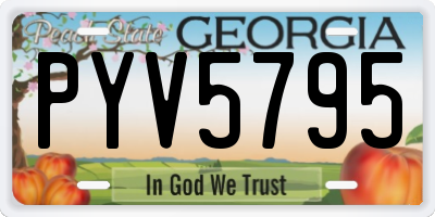 GA license plate PYV5795