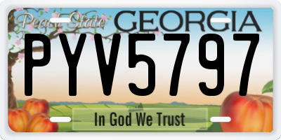 GA license plate PYV5797