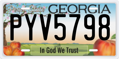 GA license plate PYV5798