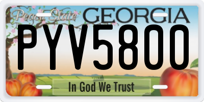 GA license plate PYV5800
