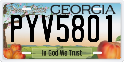 GA license plate PYV5801