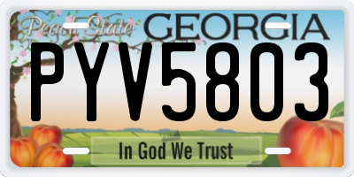 GA license plate PYV5803