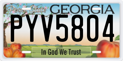 GA license plate PYV5804