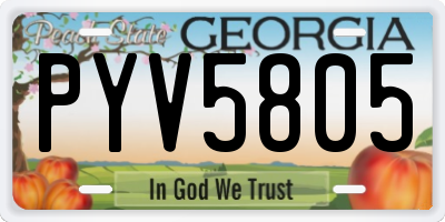 GA license plate PYV5805