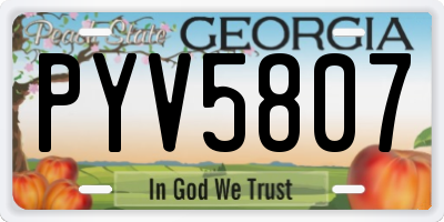 GA license plate PYV5807