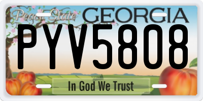 GA license plate PYV5808