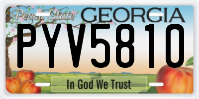 GA license plate PYV5810