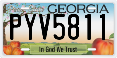 GA license plate PYV5811