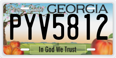 GA license plate PYV5812