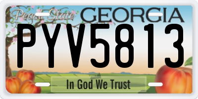 GA license plate PYV5813