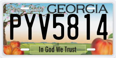 GA license plate PYV5814