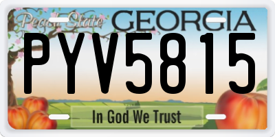 GA license plate PYV5815