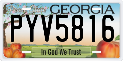 GA license plate PYV5816