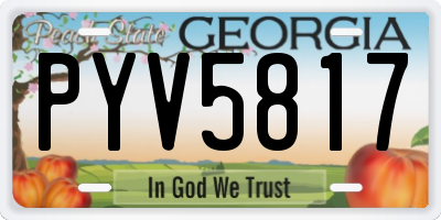 GA license plate PYV5817