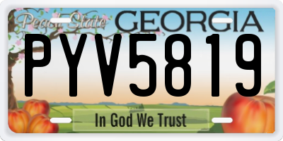 GA license plate PYV5819
