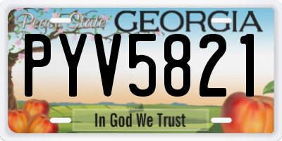 GA license plate PYV5821