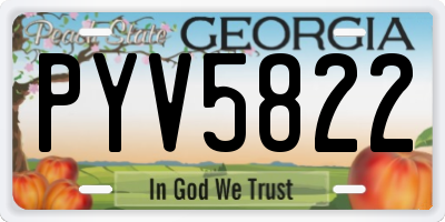 GA license plate PYV5822