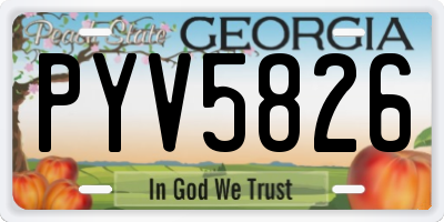 GA license plate PYV5826