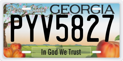 GA license plate PYV5827