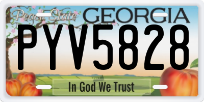 GA license plate PYV5828