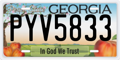 GA license plate PYV5833