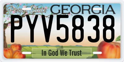 GA license plate PYV5838