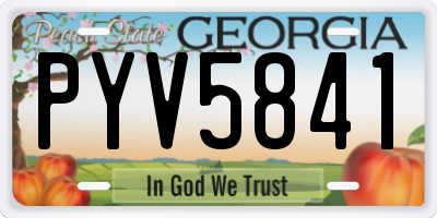GA license plate PYV5841