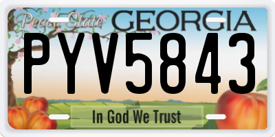 GA license plate PYV5843