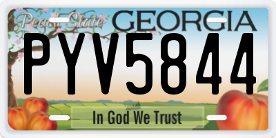 GA license plate PYV5844