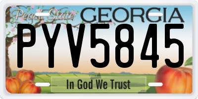 GA license plate PYV5845