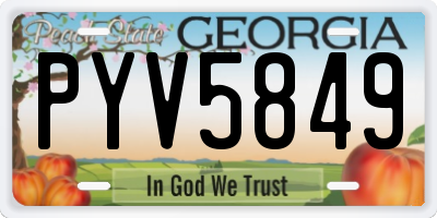 GA license plate PYV5849